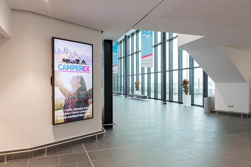 Digital signage in an atrium space
