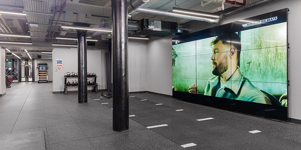 Gym Space with Video Wall at Boohoo Group plc