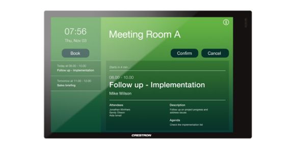 Crestron room scheduling panel